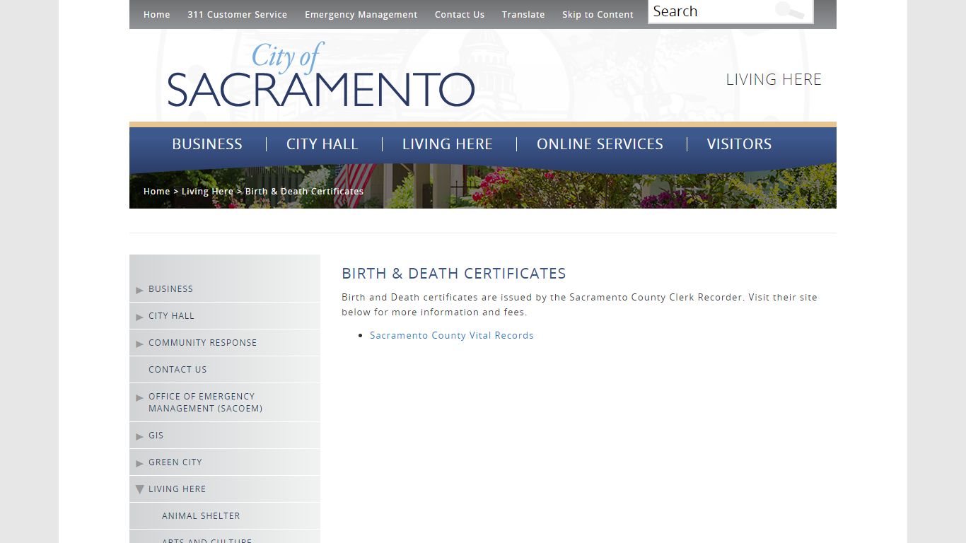 Birth & Death Certificates - City of Sacramento